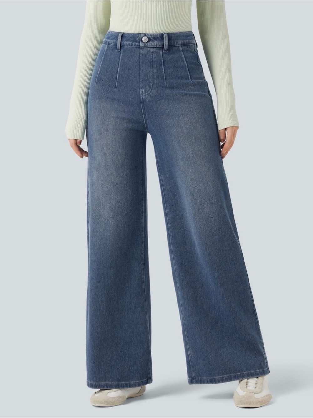 HALARA High-Rise Wide Leg Jeans in Denim Blue